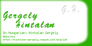 gergely hintalan business card